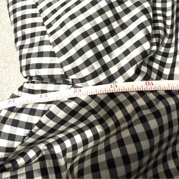 Evan-Picone Black & White Gingham Checkered Silk Pants Size 14 Womens High-Rise - Picture 6 of 7